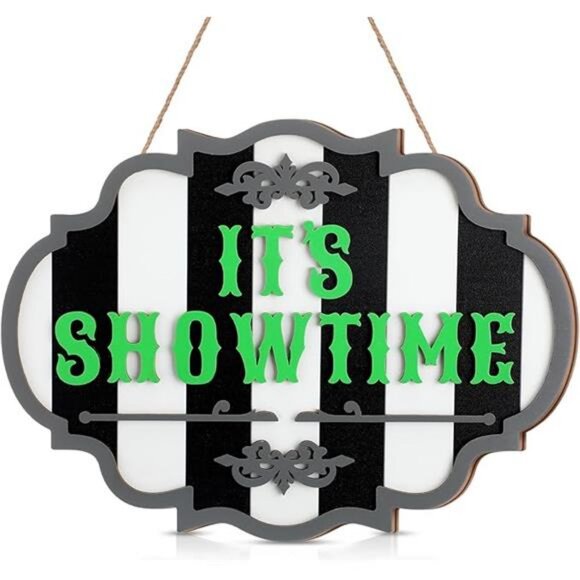 Halloween Door Sign Hanging Decoration It's Showtime Halloween - Picture 7 of 7